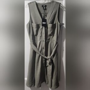 DKNY Olive Sleeveless Midi Dress